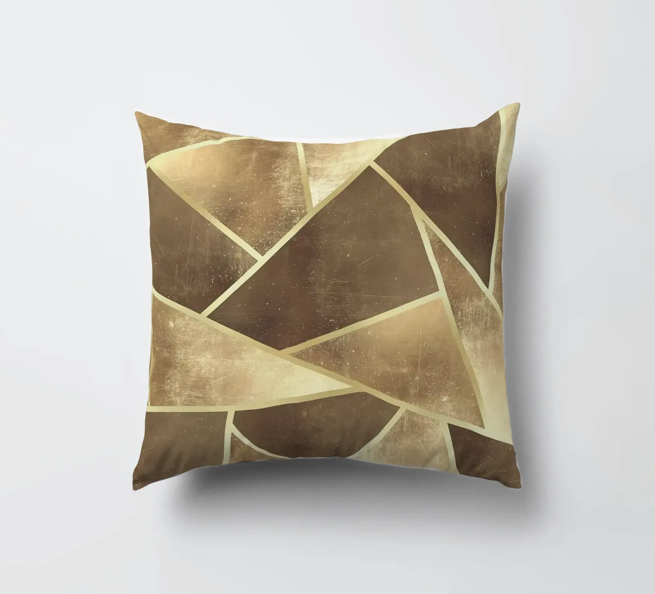 geometric shapes triangles abstract design metallic texture decorative cushion by Patrick M Gerber