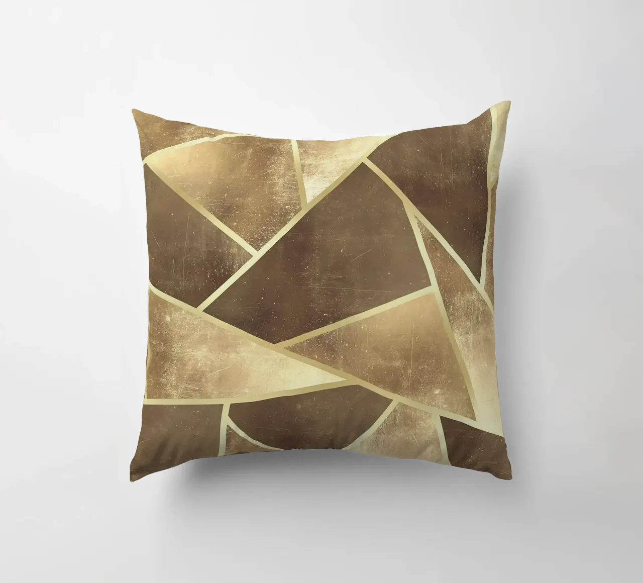 geometric shapes triangles abstract design metallic texture decorative cushion by Patrick M Gerber