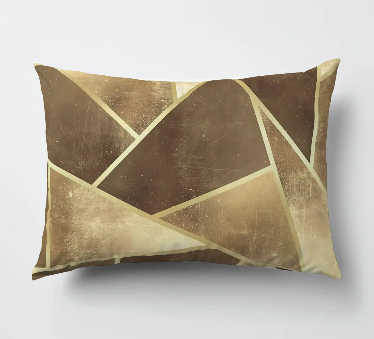geometric shapes triangles abstract design metallic texture decorative cushion by Patrick M Gerber