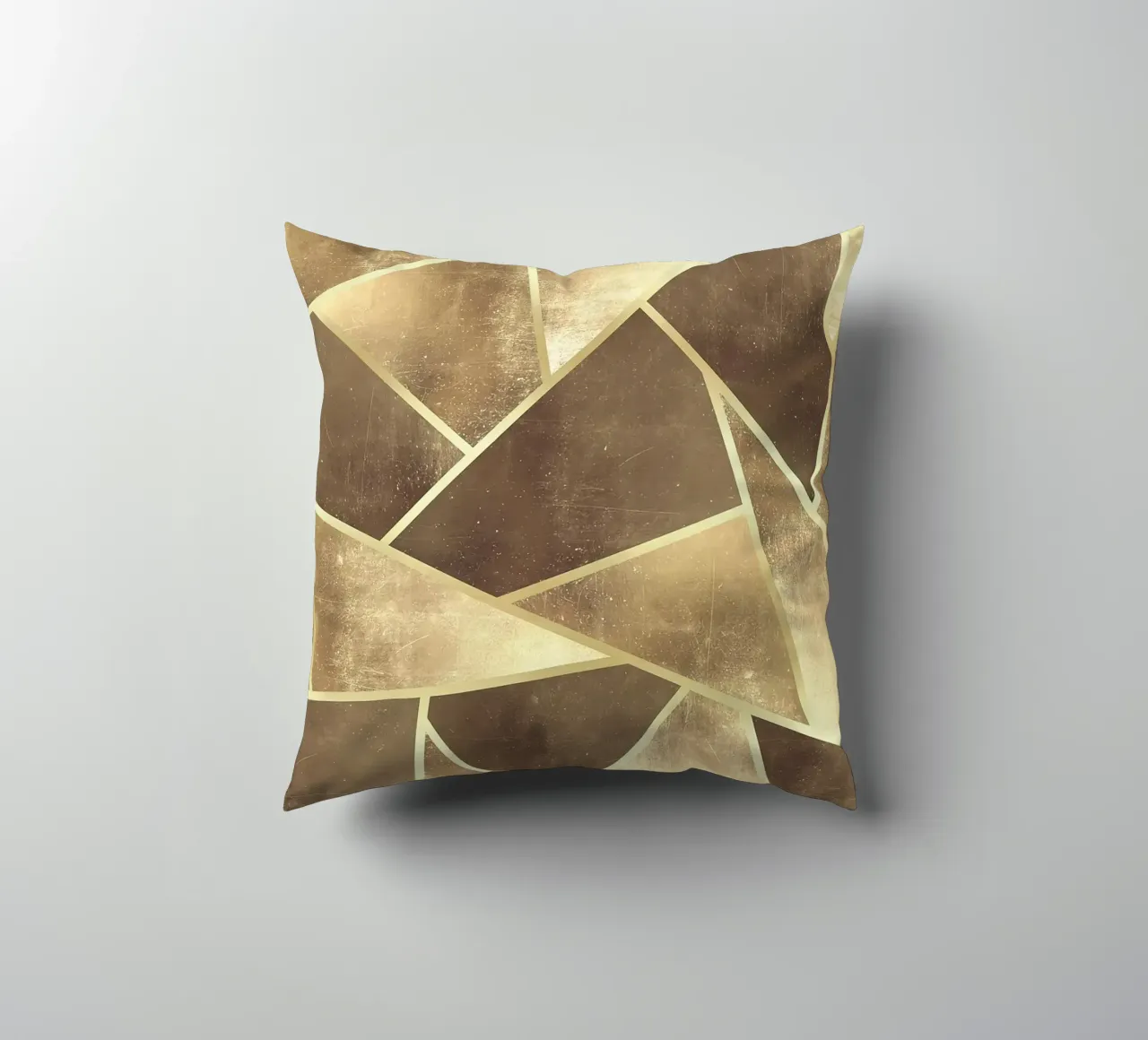 geometric shapes triangles abstract design metallic texture decorative cushion by Patrick M Gerber