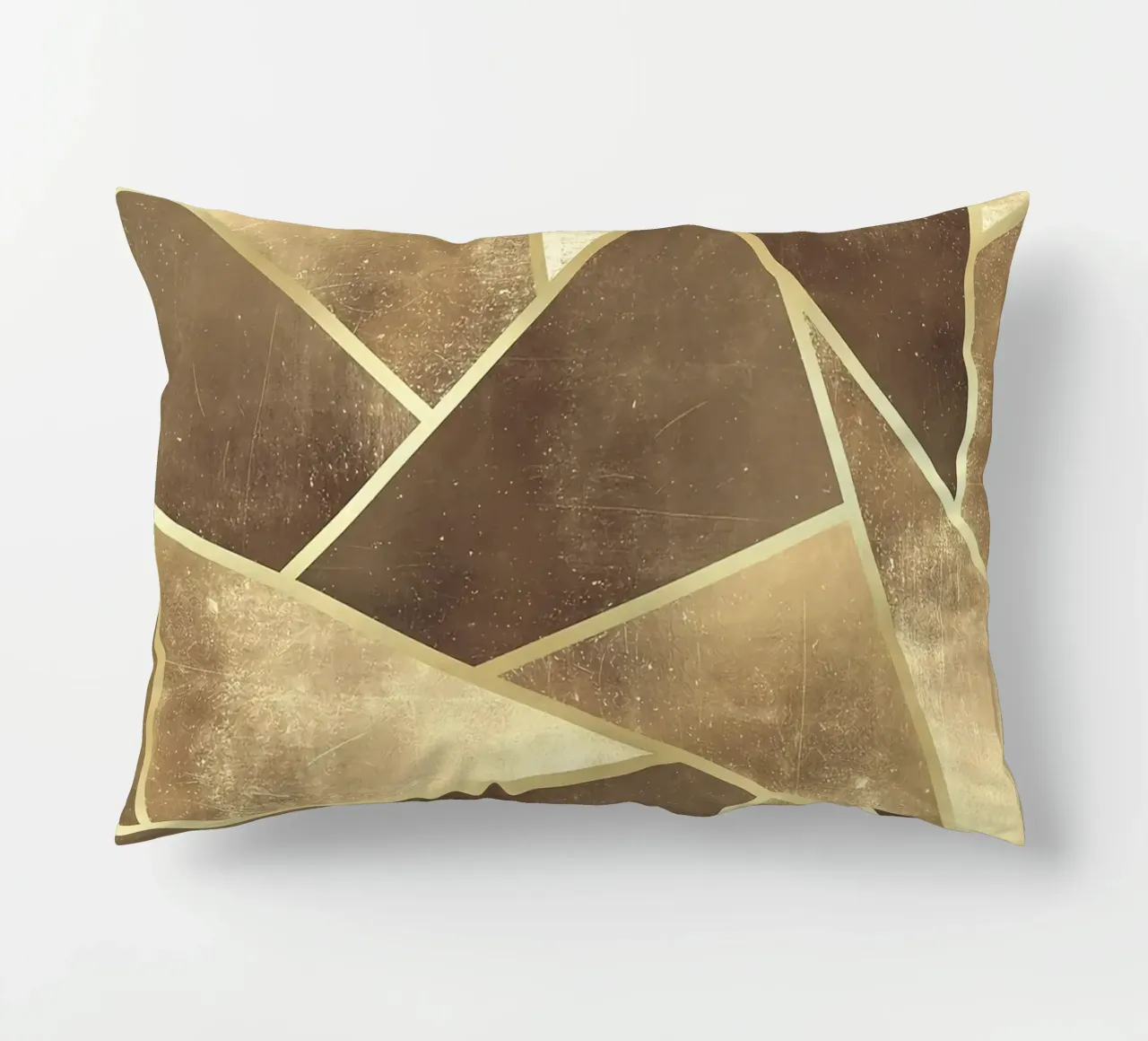 geometric shapes triangles abstract design metallic texture decorative cushion by Patrick M Gerber