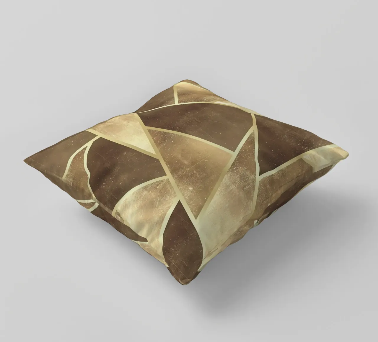 geometric shapes triangles abstract design metallic texture decorative cushion by Patrick M Gerber