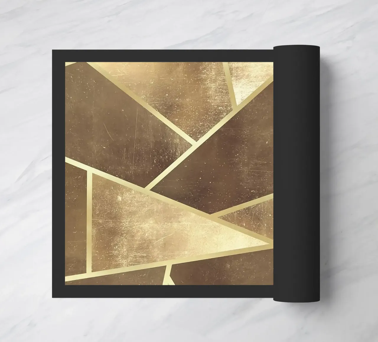 geometric shapes triangles abstract design metallic texture doormat by Patrick M Gerber