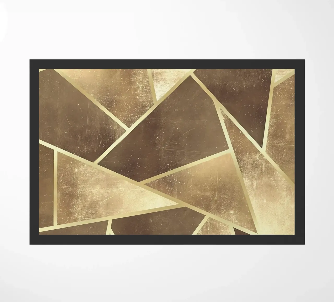 geometric shapes triangles abstract design metallic texture doormat by Patrick M Gerber