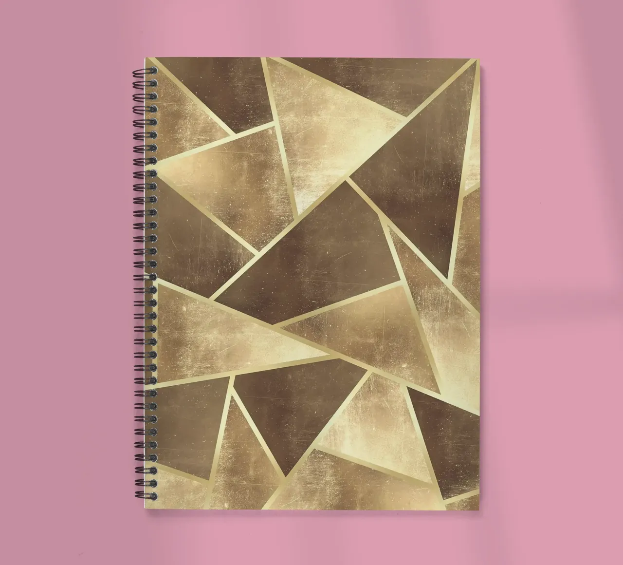 geometric shapes triangles abstract design metallic texture spiral notebook by Patrick M Gerber