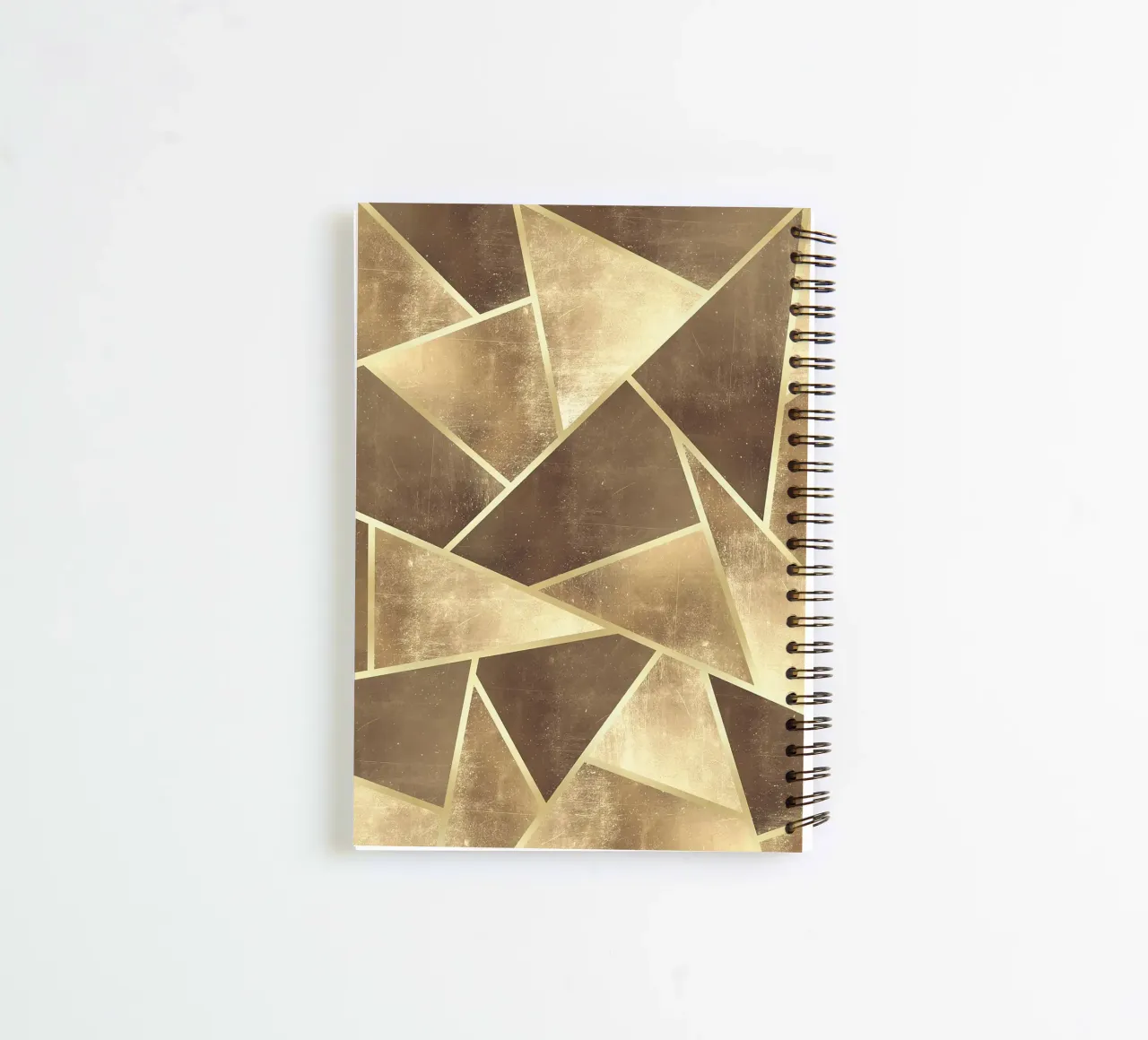geometric shapes triangles abstract design metallic texture spiral notebook by Patrick M Gerber