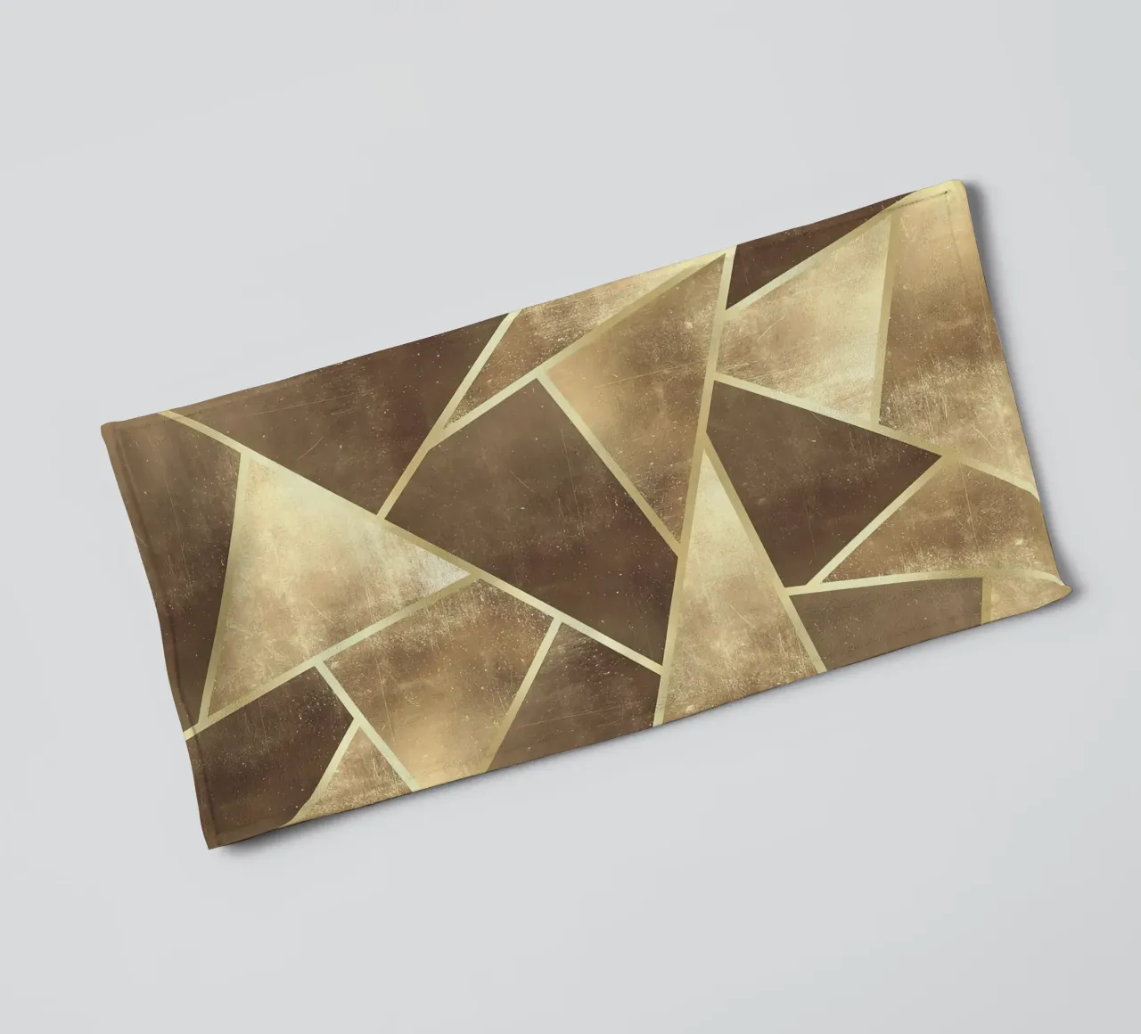 geometric shapes triangles abstract design metallic texture towel by Patrick M Gerber