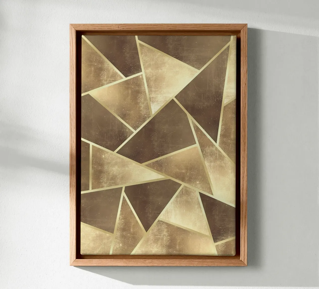 forme geometriche triangoli design astratto texture metallica tela con Cornice a cassetta da Patrick M Gerber