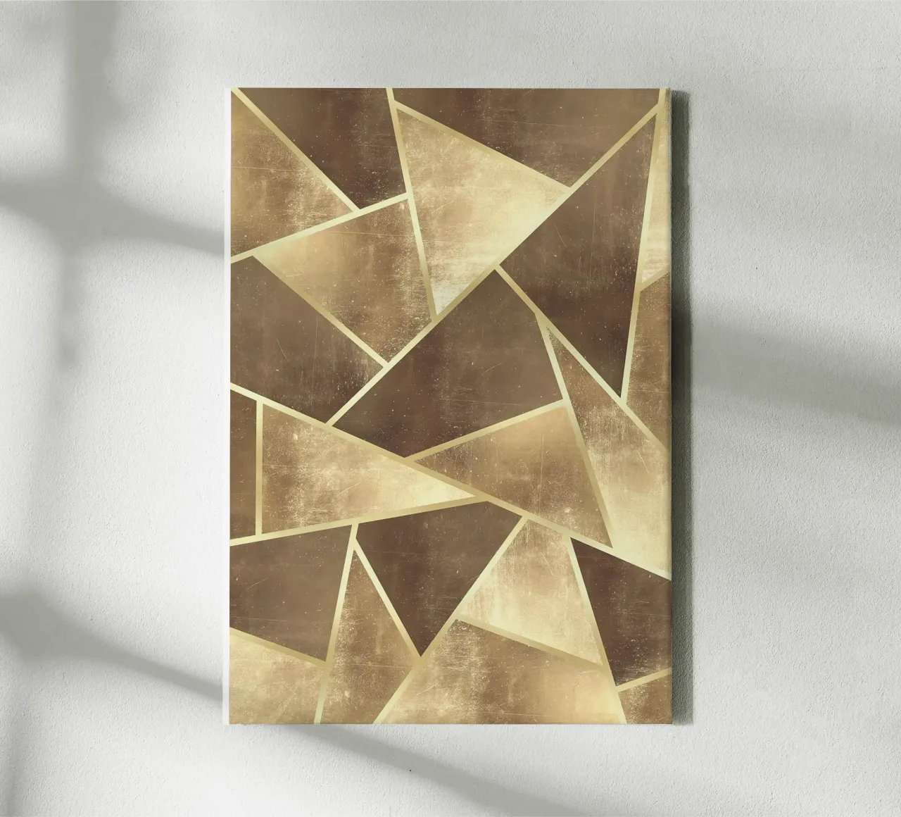 forme geometriche triangoli design astratto texture metallica tela con Cornice a cassetta da Patrick M Gerber