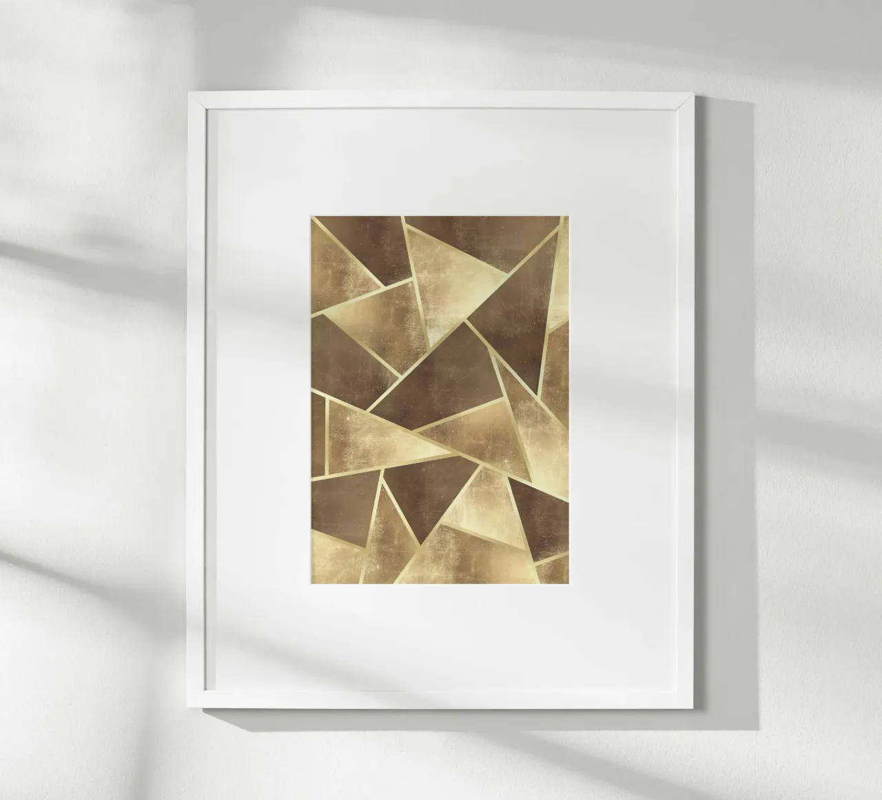 forme geometriche triangoli design astratto texture metallica poster con telaio in plastica da Patrick M Gerber
