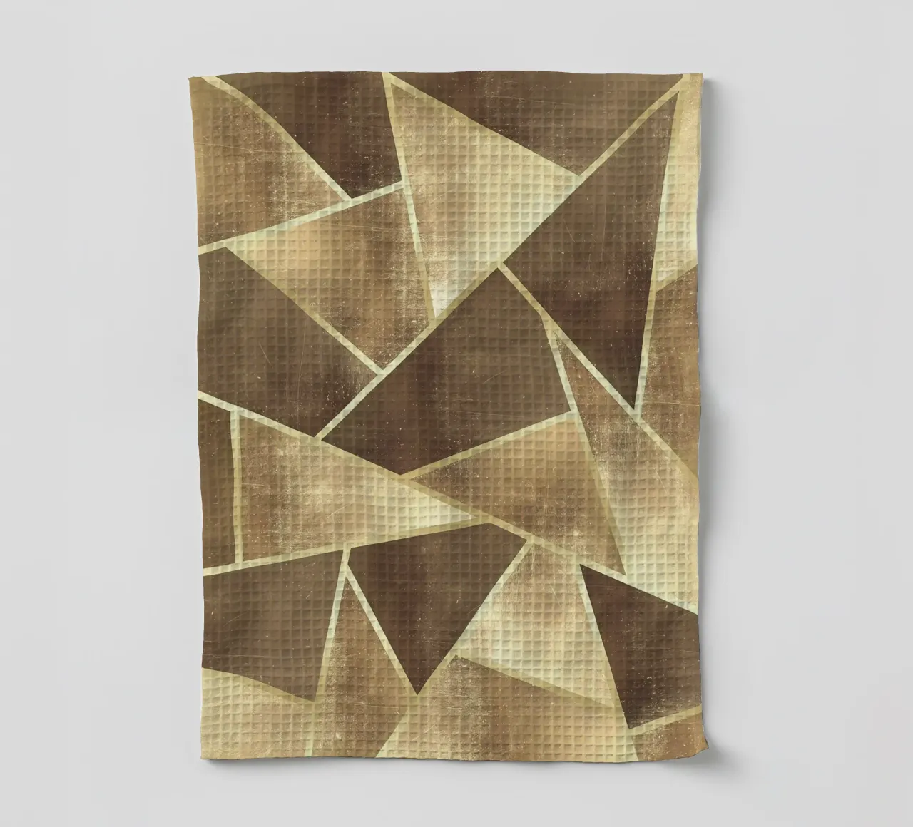 geometric shapes triangles abstract design metallic texture tea towel by Patrick M Gerber
