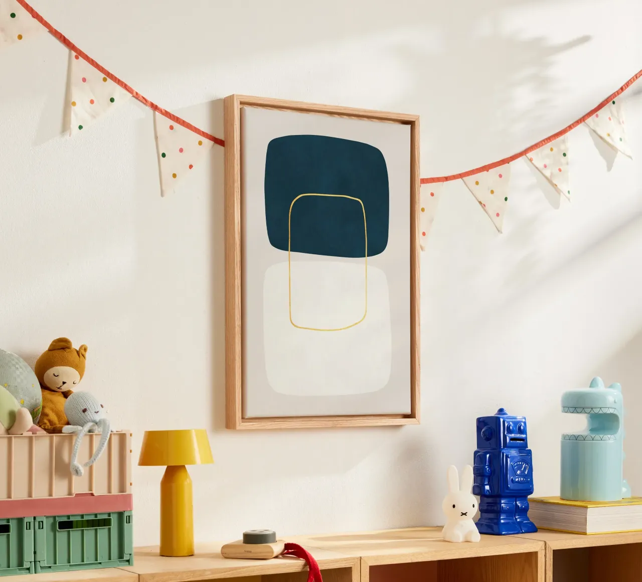 abstract geometric shapes rounded rectangles canvas with Floater frame by Patrick M Gerber