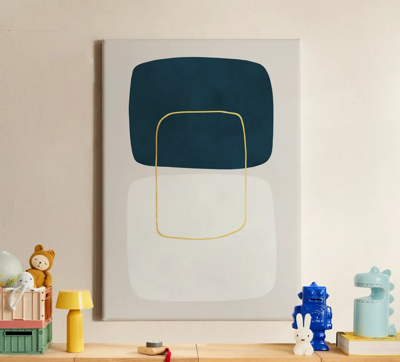abstract geometric shapes rounded rectangles canvas with Floater frame by Patrick M Gerber