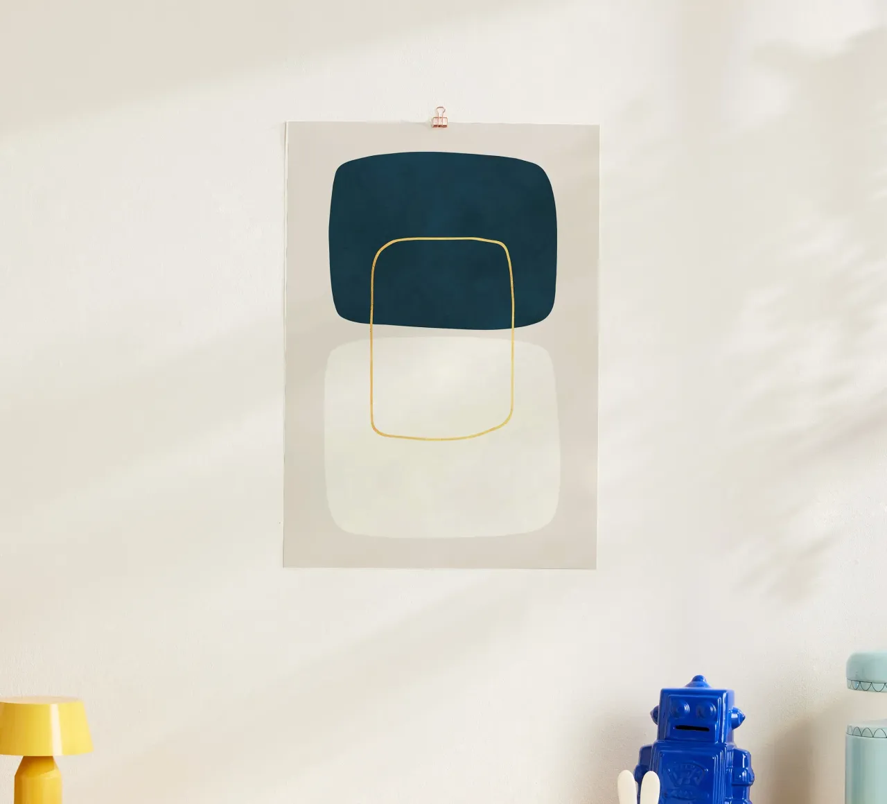 forme geometriche astratte rettangoli arrotondati poster con telaio in legno da Patrick M Gerber