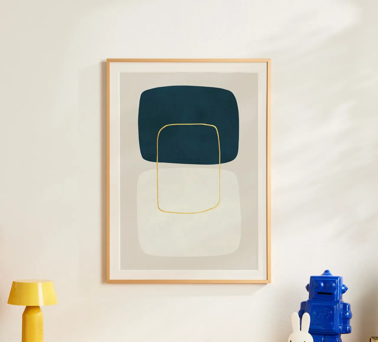 forme geometriche astratte rettangoli arrotondati poster con telaio in legno da Patrick M Gerber