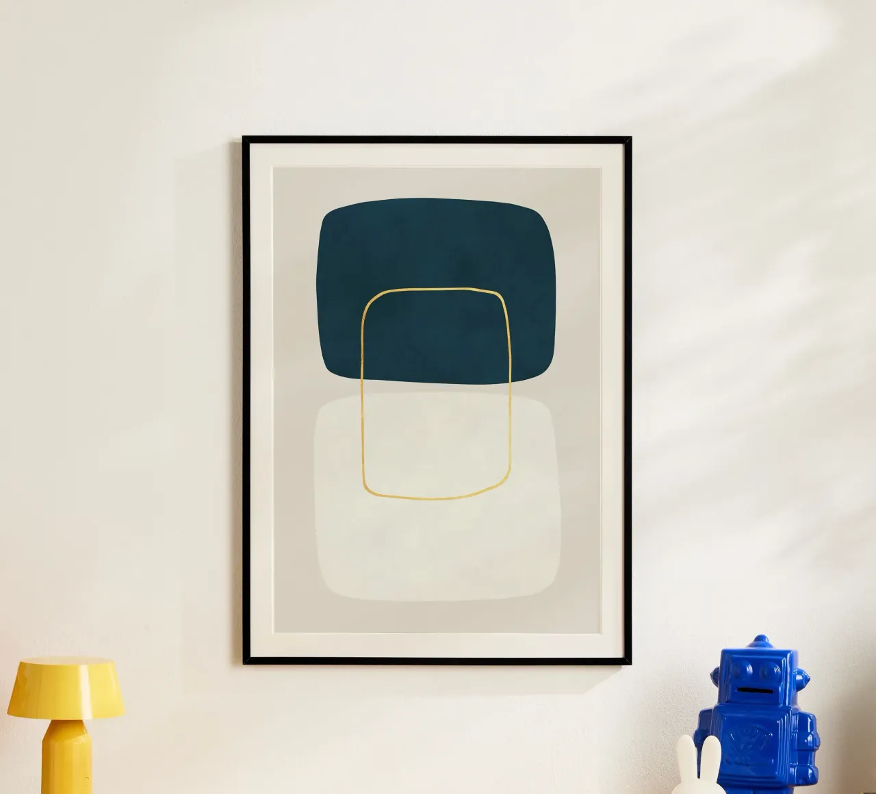 forme geometriche astratte rettangoli arrotondati poster con telaio in legno da Patrick M Gerber