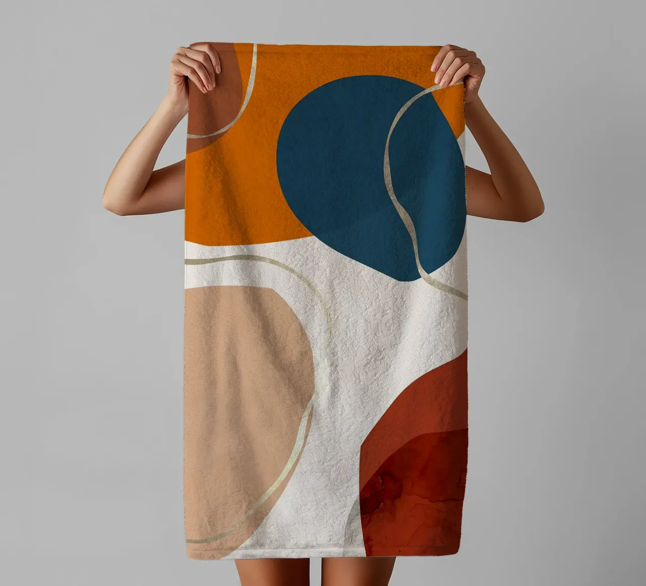geometric shapes abstract forms circles curves towel by Patrick M Gerber