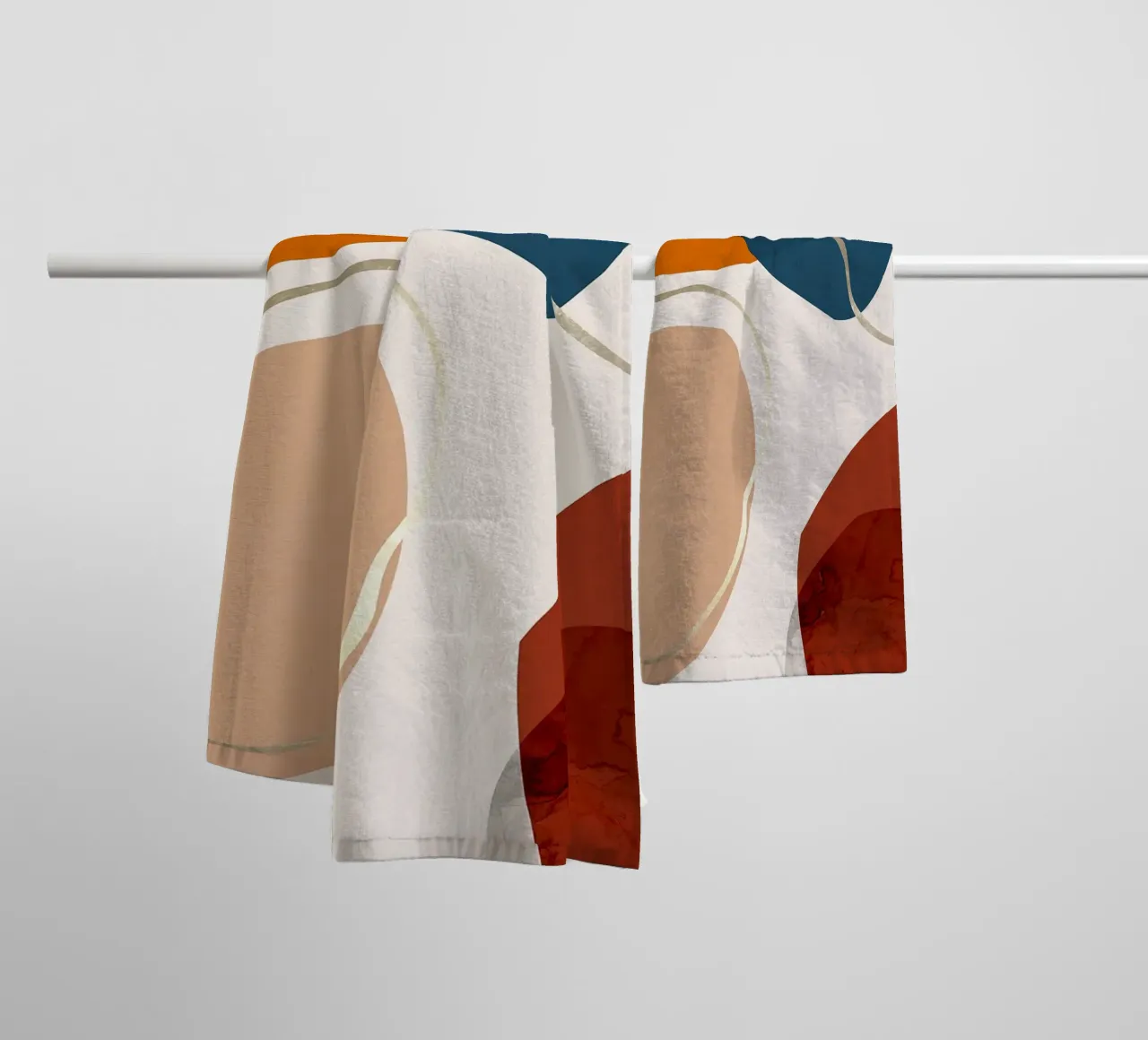 geometric shapes abstract forms circles curves towel by Patrick M Gerber