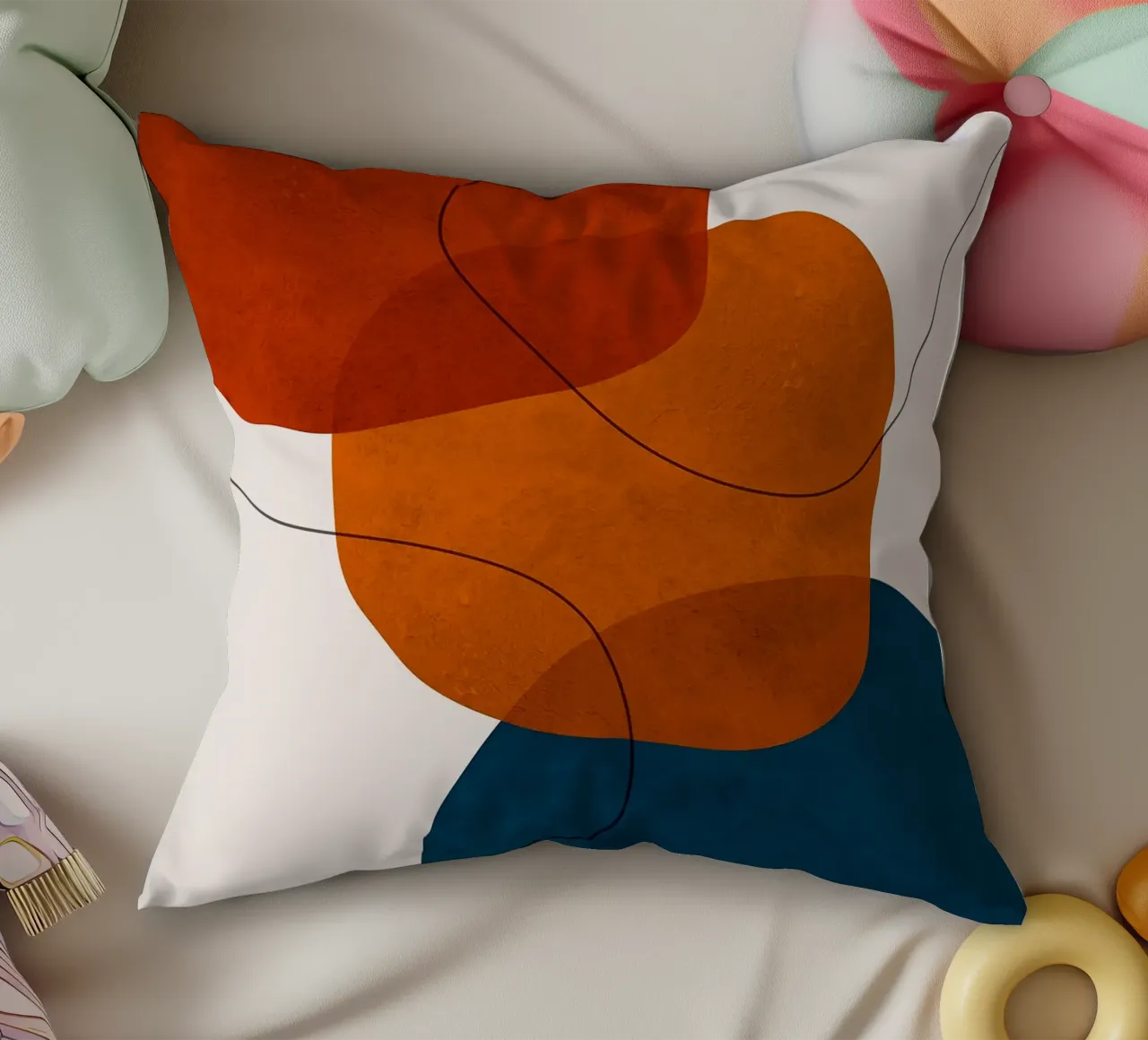 abstract shapes overlapping shapes simple forms decorative cushion by Patrick M Gerber