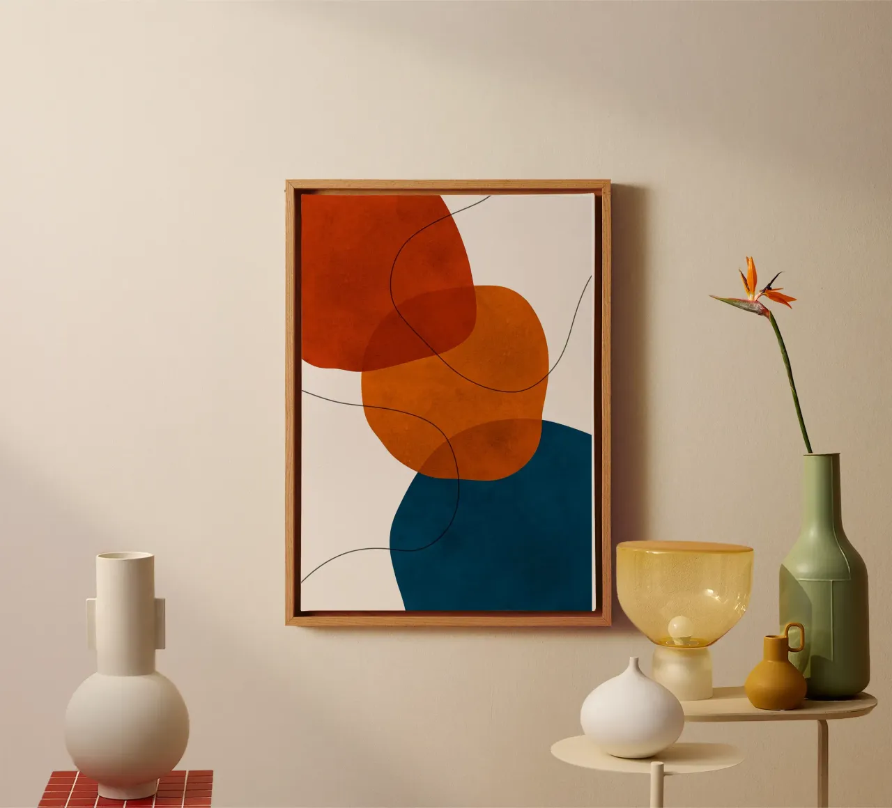 abstract shapes overlapping shapes simple forms canvas with Floater frame by Patrick M Gerber