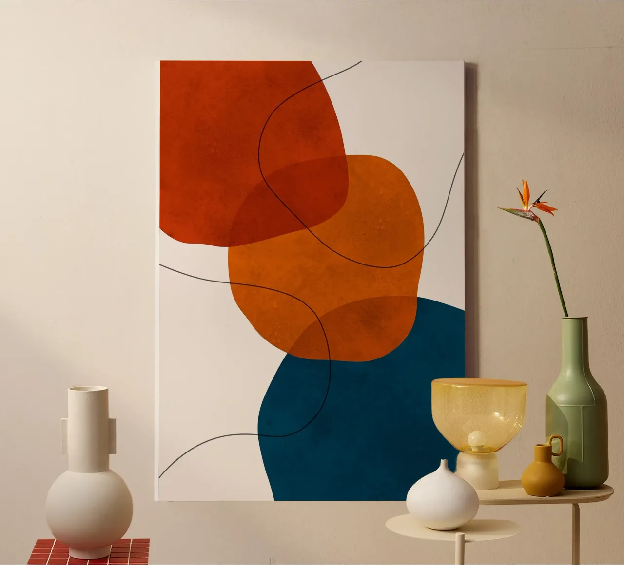 abstract shapes overlapping shapes simple forms canvas with Floater frame by Patrick M Gerber