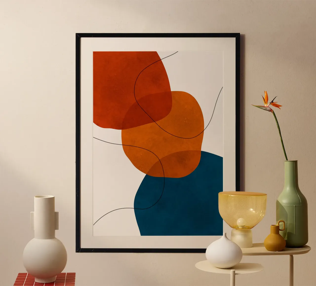 forme astratte forme sovrapposte forme semplici poster con telaio in legno da Patrick M Gerber