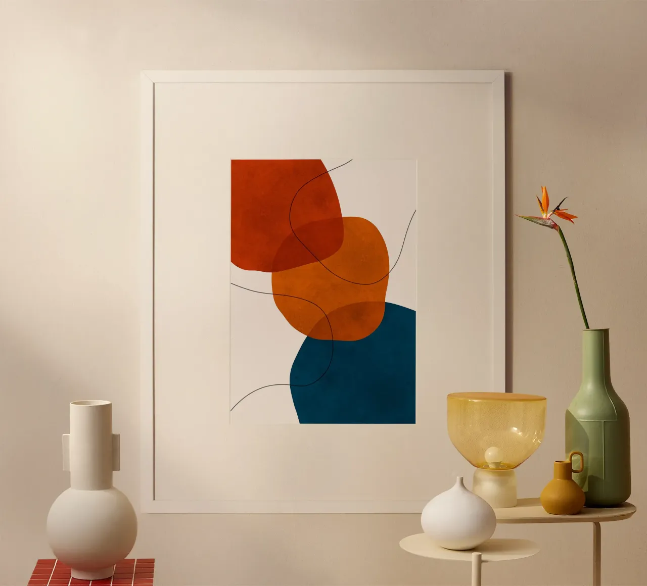 forme astratte forme sovrapposte forme semplici poster con telaio in legno da Patrick M Gerber