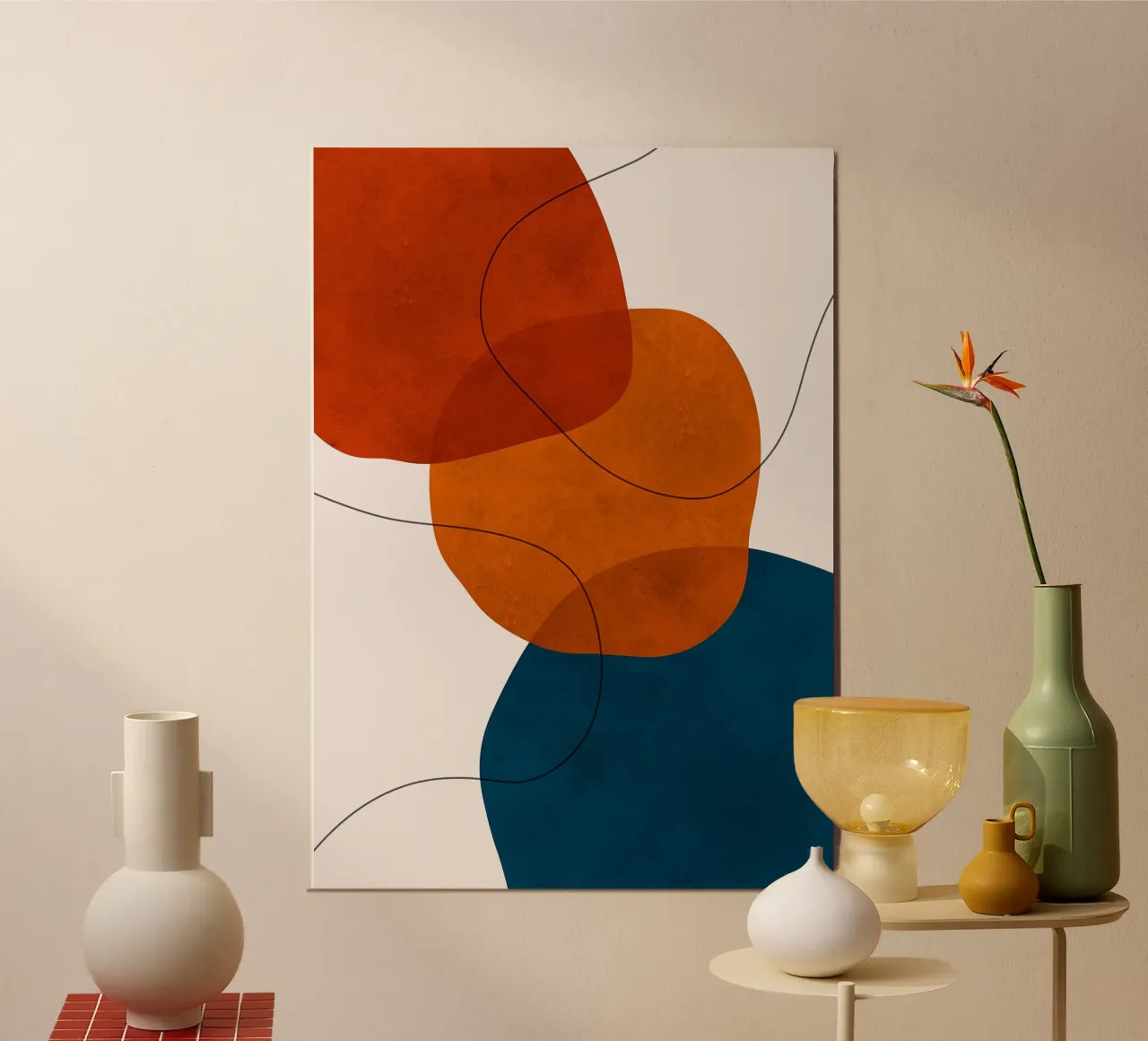 forme astratte forme sovrapposte forme semplici poster con telaio in legno da Patrick M Gerber