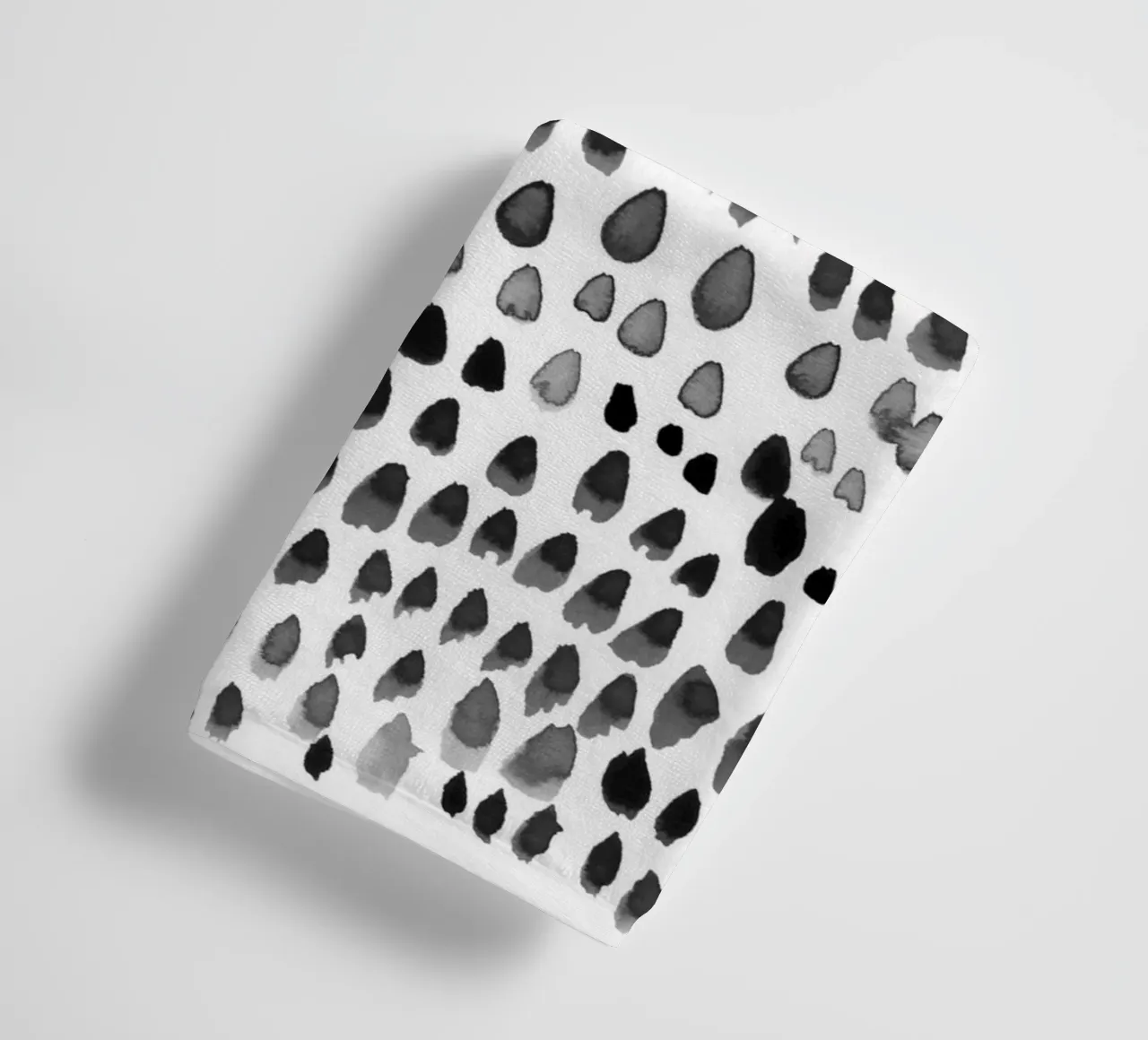 painted dots black towel by IRIS LEHNHARDT FINE ART