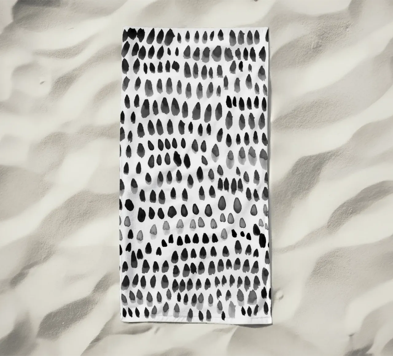 painted dots black telo mare da IRIS LEHNHARDT FINE ART