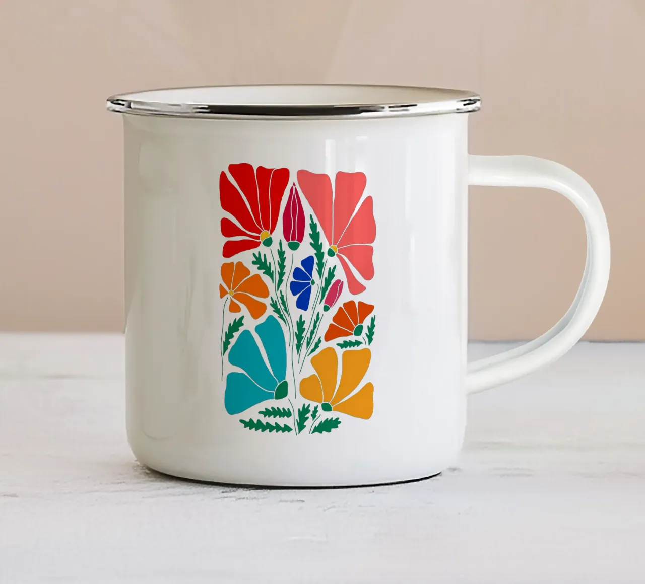Vivid colorful beauty from the meadow tazza in smalto da TijanaArtStudio88