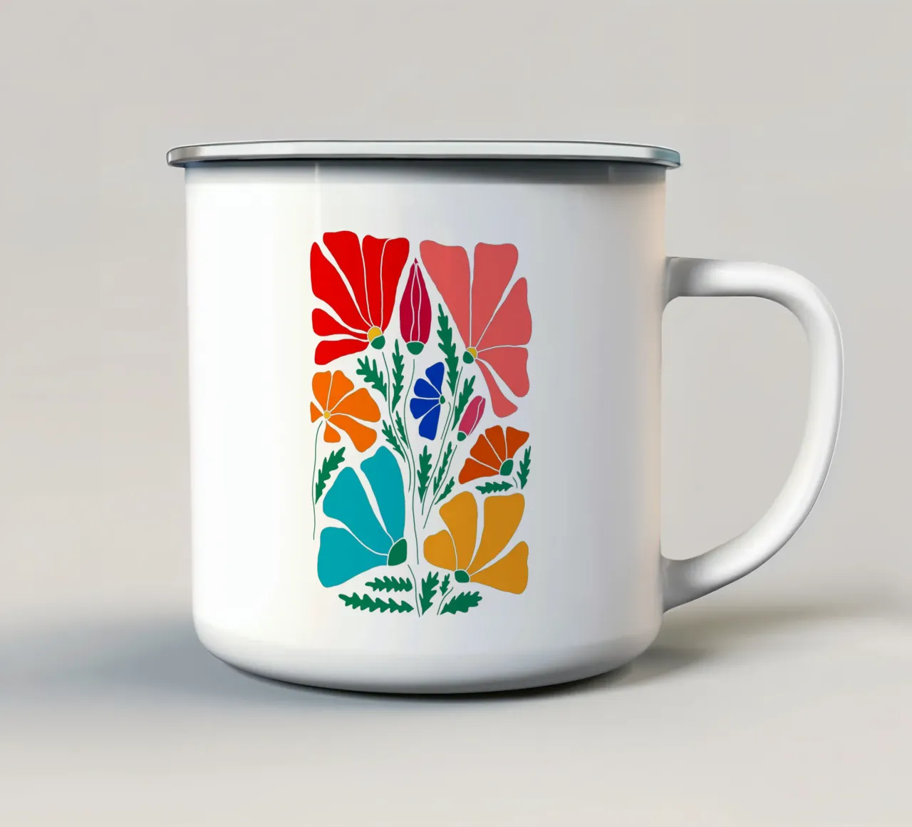 Vivid colorful beauty from the meadow tazza in smalto da TijanaArtStudio88