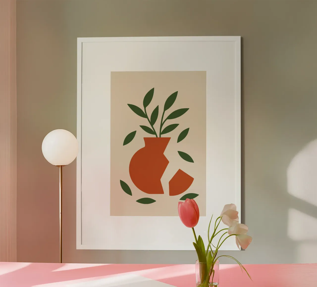 Broken Vase Botanical poster con telaio in alluminio da LisaArtes
