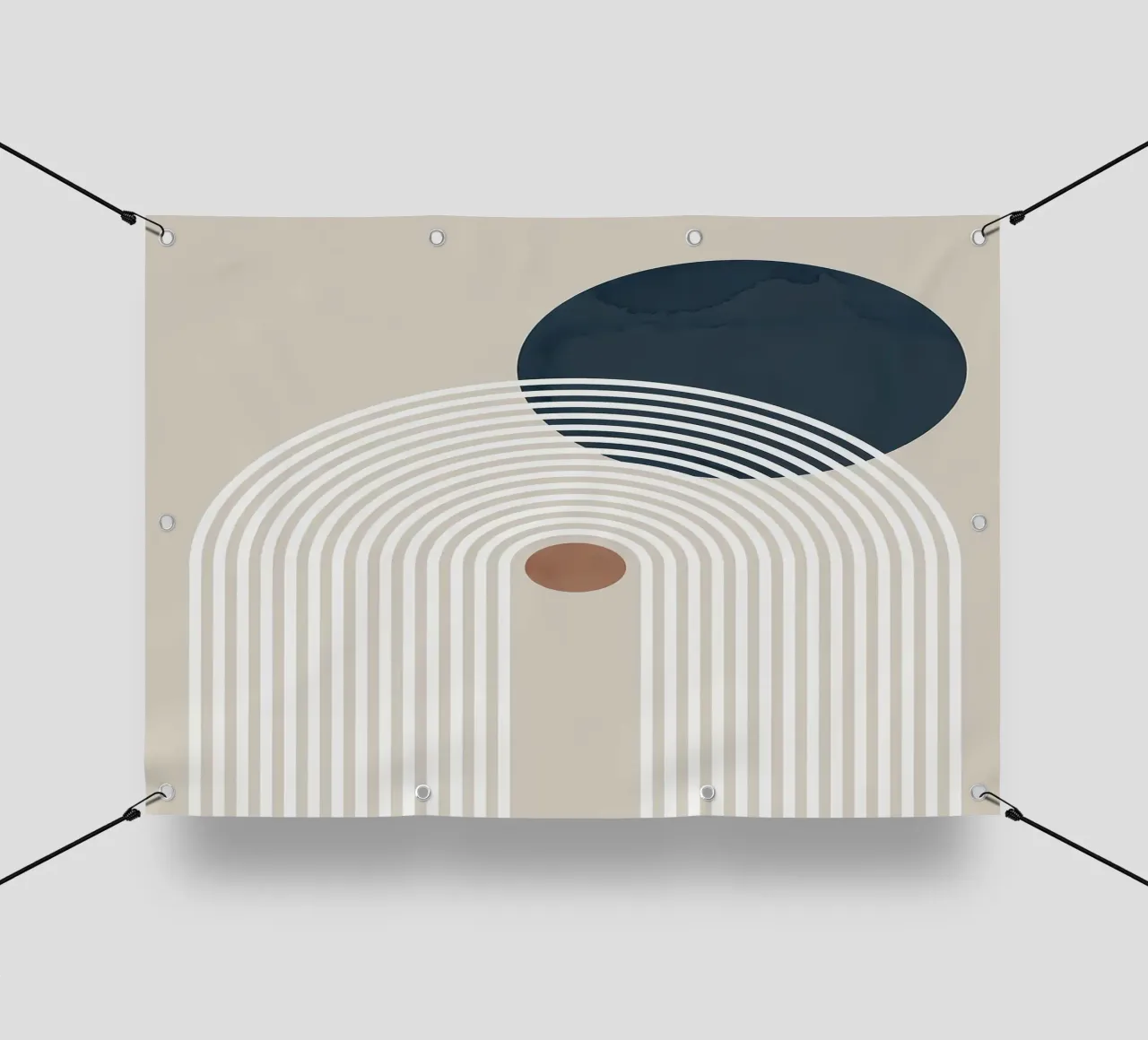 linee curve arco semicerchio cerchio scuro linee concentriche telo in pvc da Patrick M Gerber
