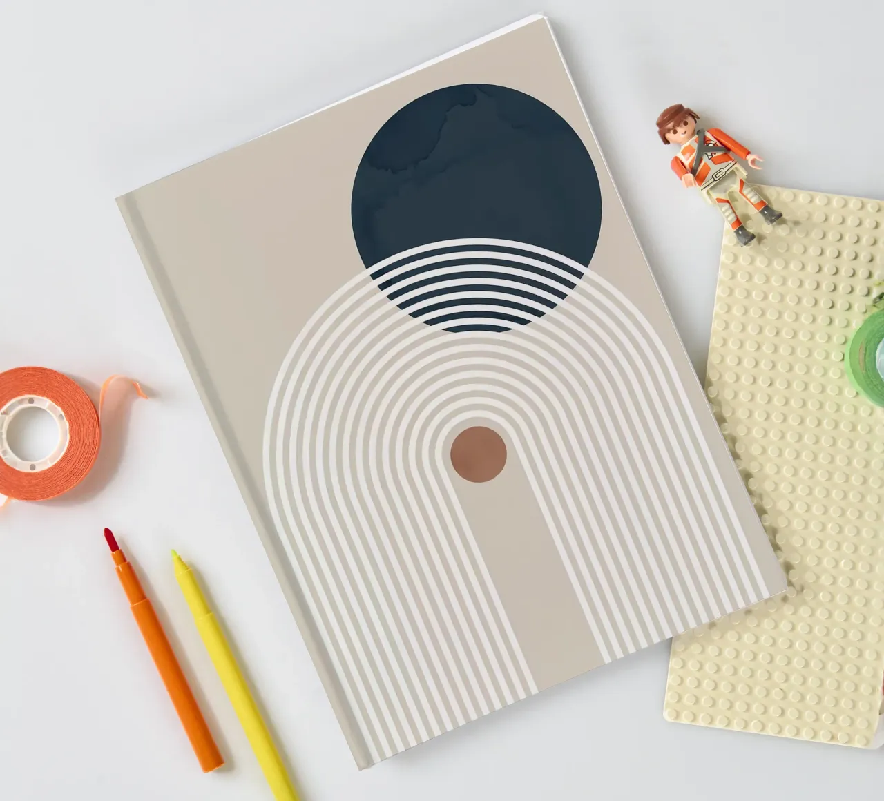 curved lines arc semicircle dark circle concentric lines notebook by Patrick M Gerber