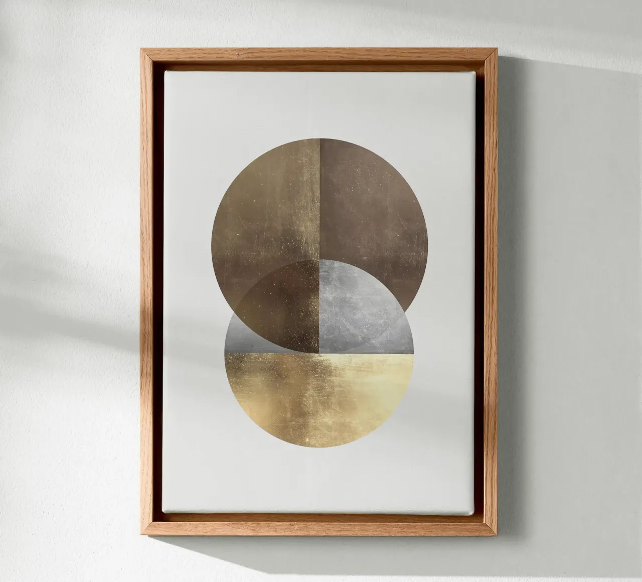 cirkel geometrisch tschedgrafisch metallic goud canvas met Baklijst van Patrick M Gerber