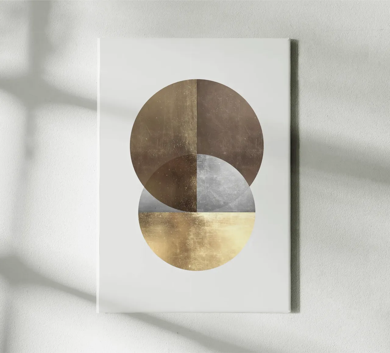 cirkel geometrisch tschedgrafisch metallic goud canvas met Baklijst van Patrick M Gerber
