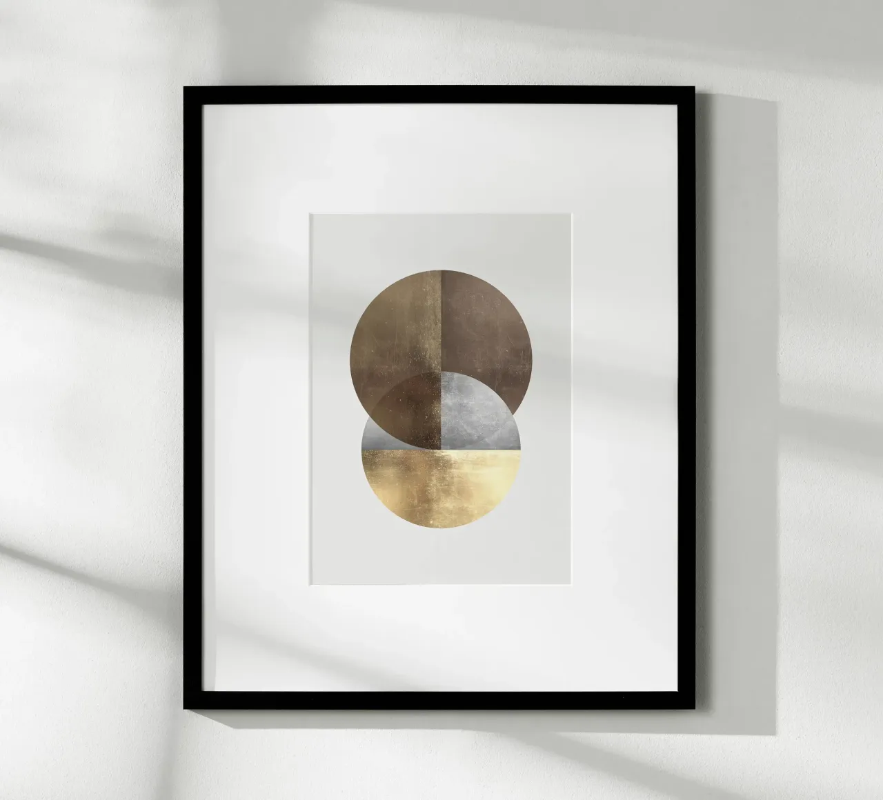 cerchio geometrico tschedgrafico oro metallizzato poster con telaio in legno da Patrick M Gerber