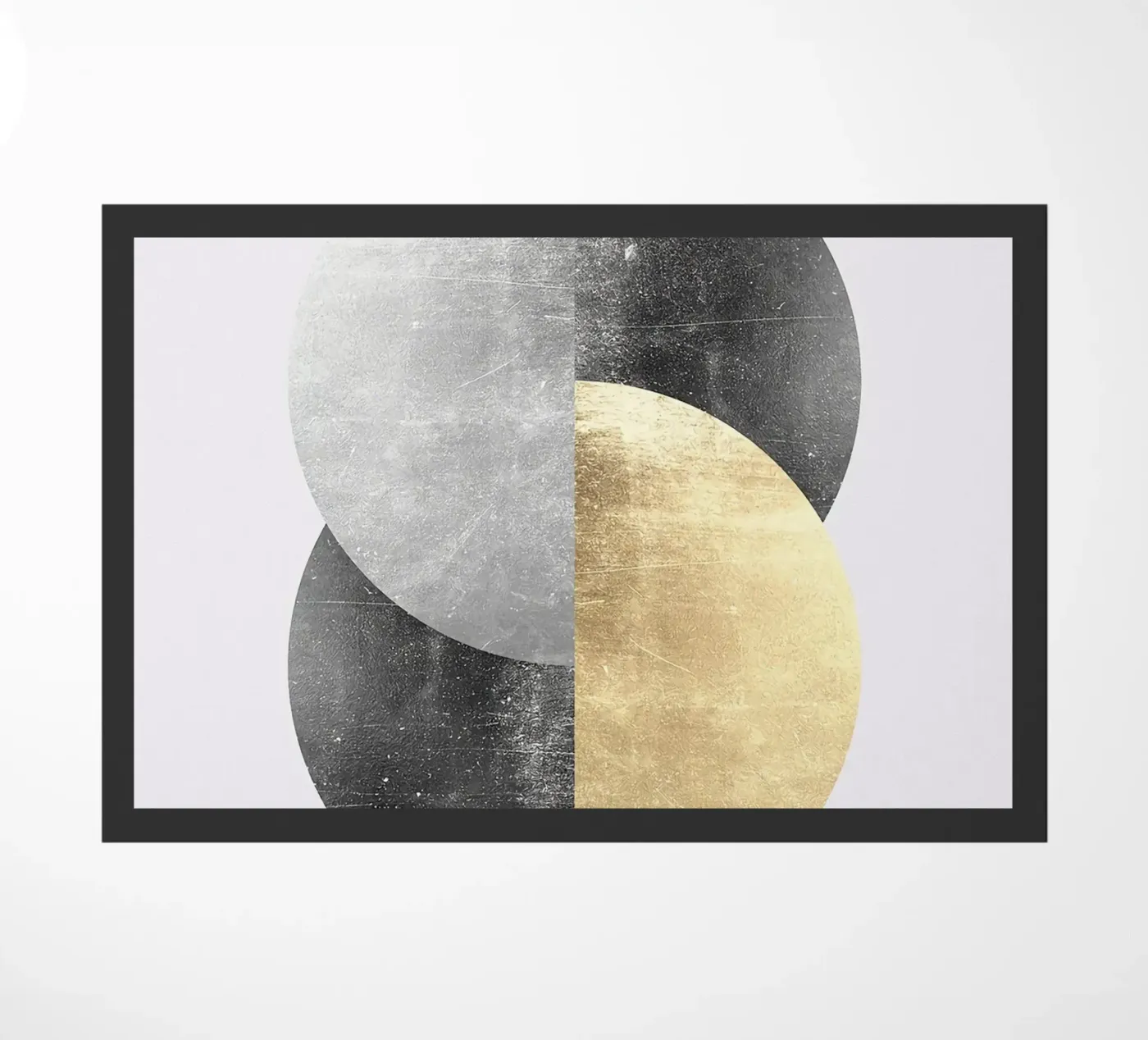 circle geometric interlocking gold doormat by Patrick M Gerber