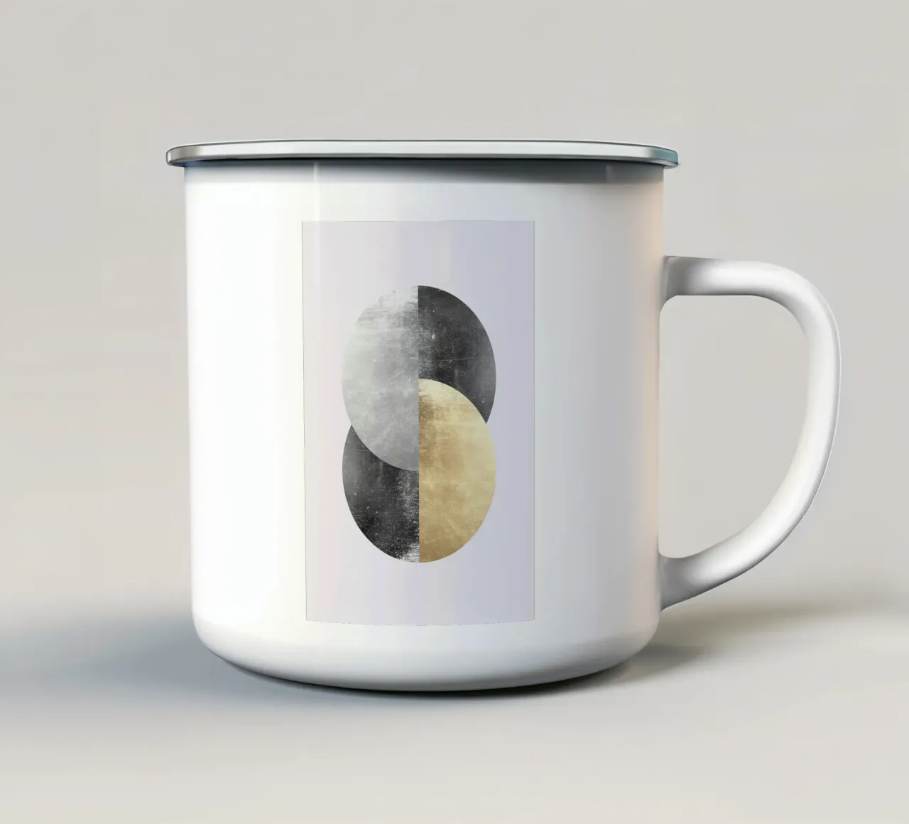 cerchio geometrico ad incastro oro tazza in smalto da Patrick M Gerber