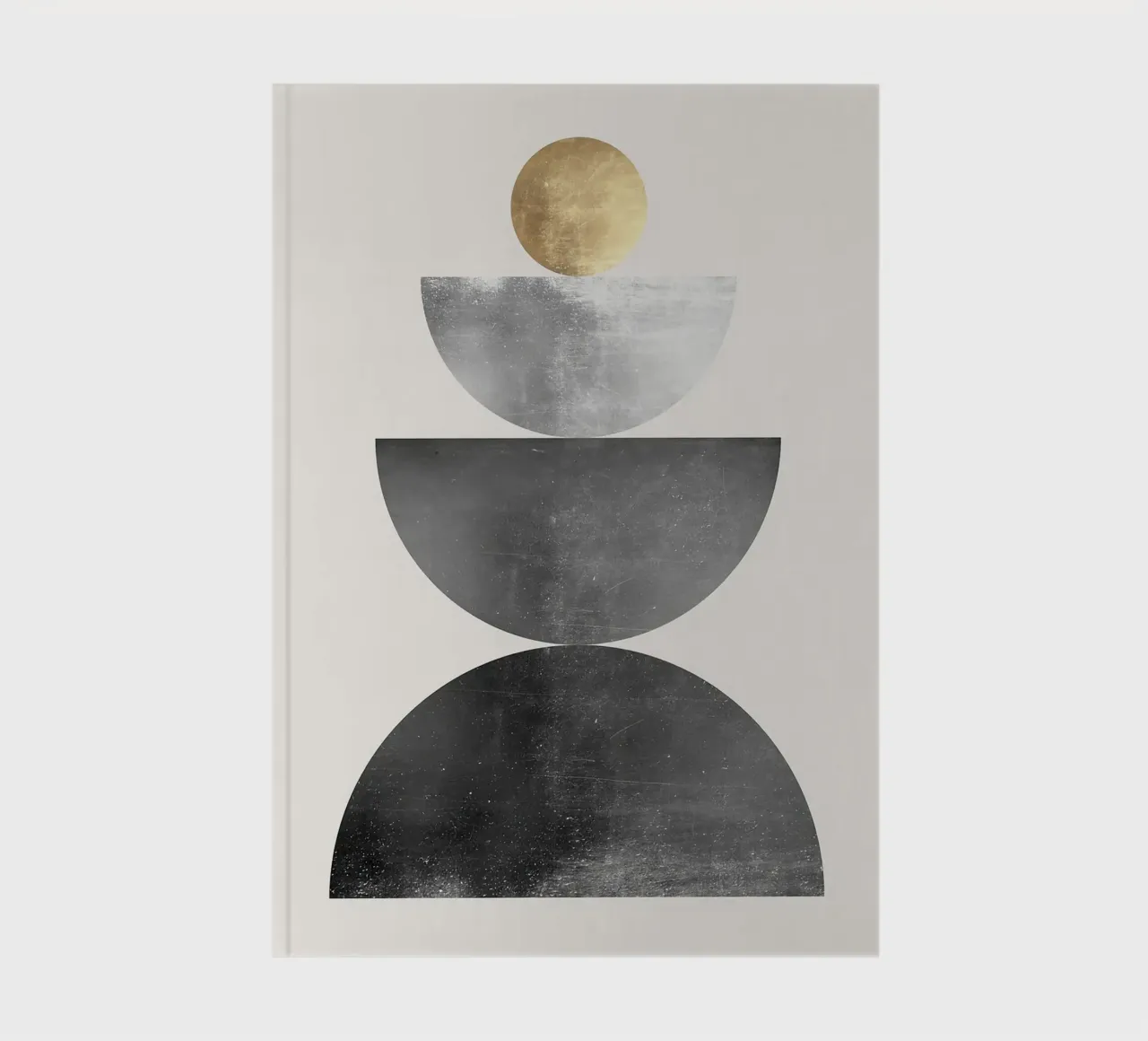 golden sphere semicircles stacked shapes geometric forms notebook by Patrick M Gerber