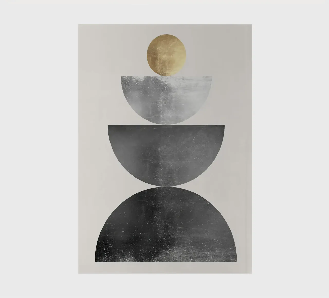 golden sphere semicircles stacked shapes geometric forms notebook by Patrick M Gerber