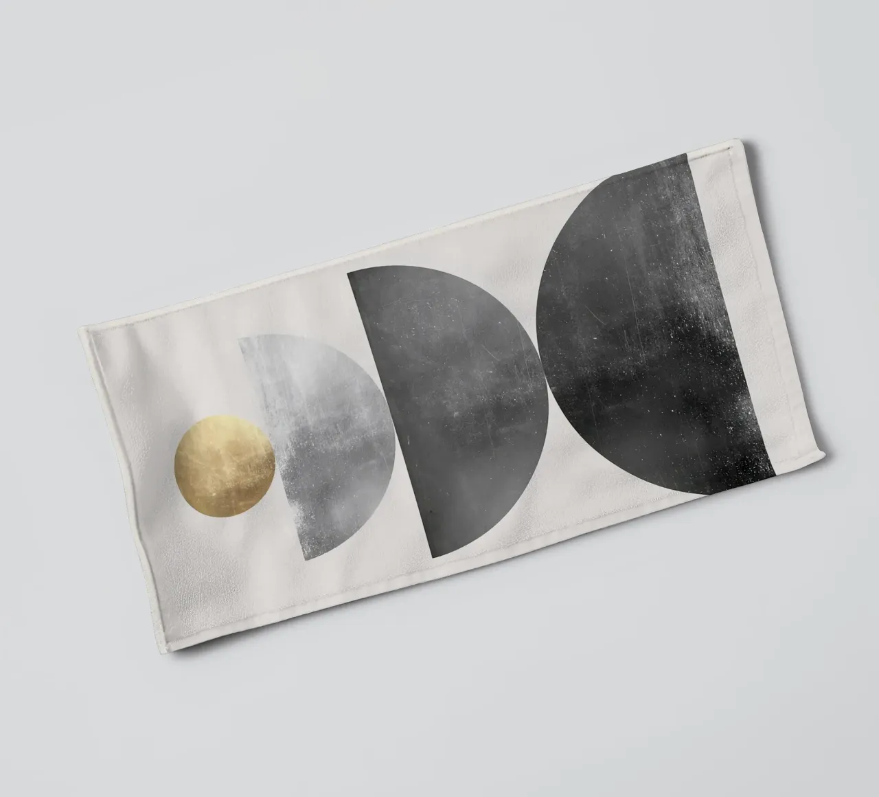 golden sphere semicircles stacked shapes geometric forms towel by Patrick M Gerber
