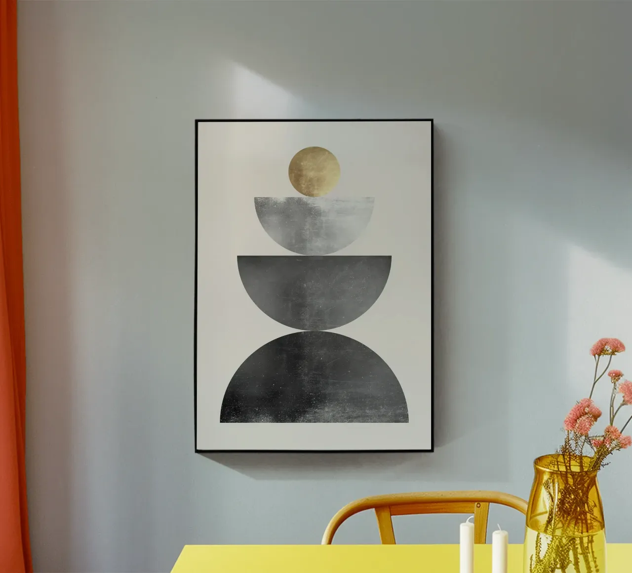 sfera d'oro semicerchi forme impilate forme geometriche plexiglass da Patrick M Gerber