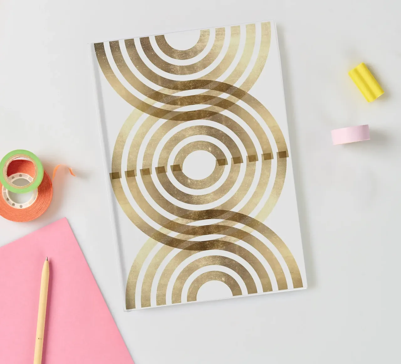 gold arches concentric circles patterns notebook by Patrick M Gerber