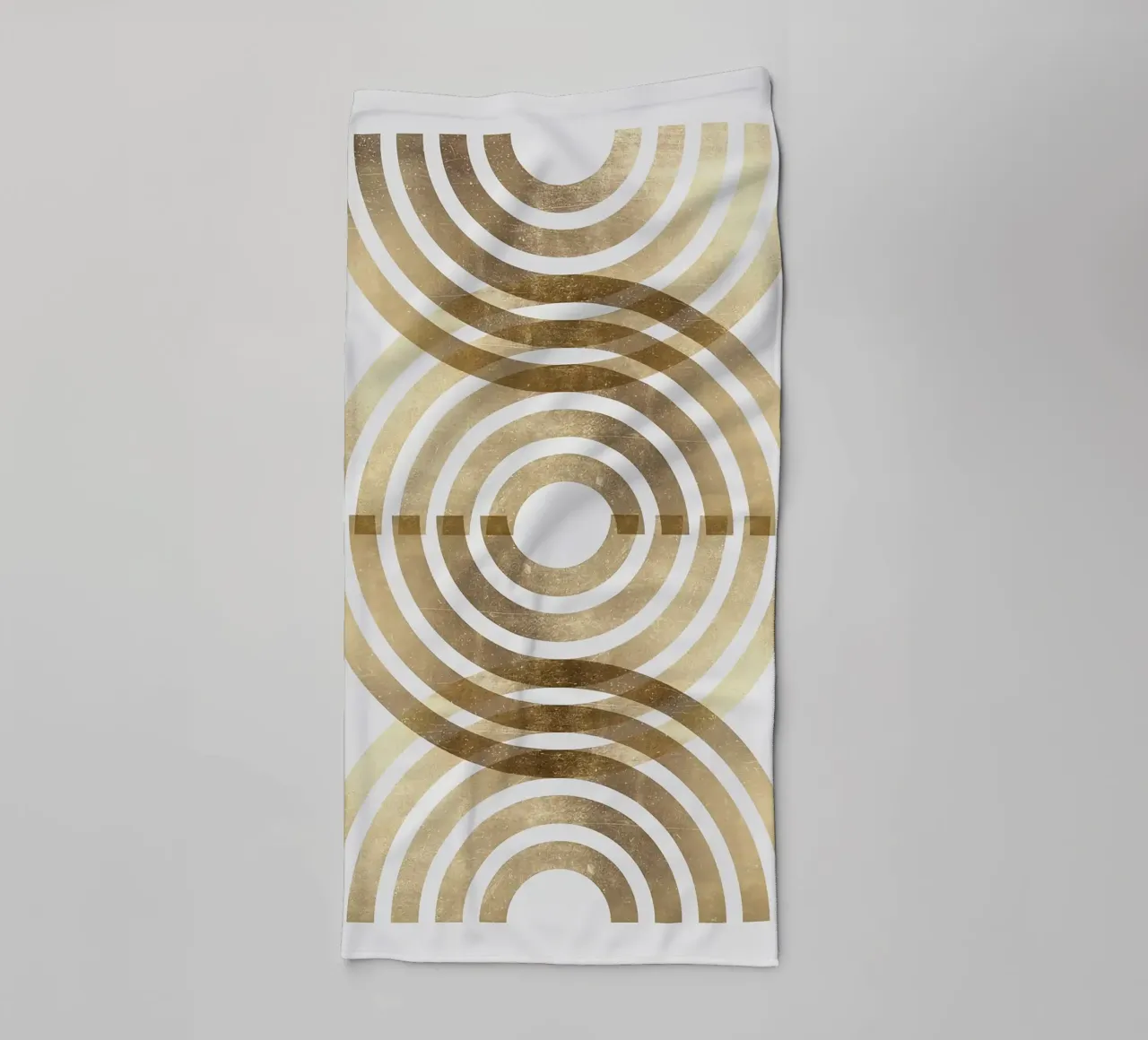 gold arches concentric circles patterns towel by Patrick M Gerber