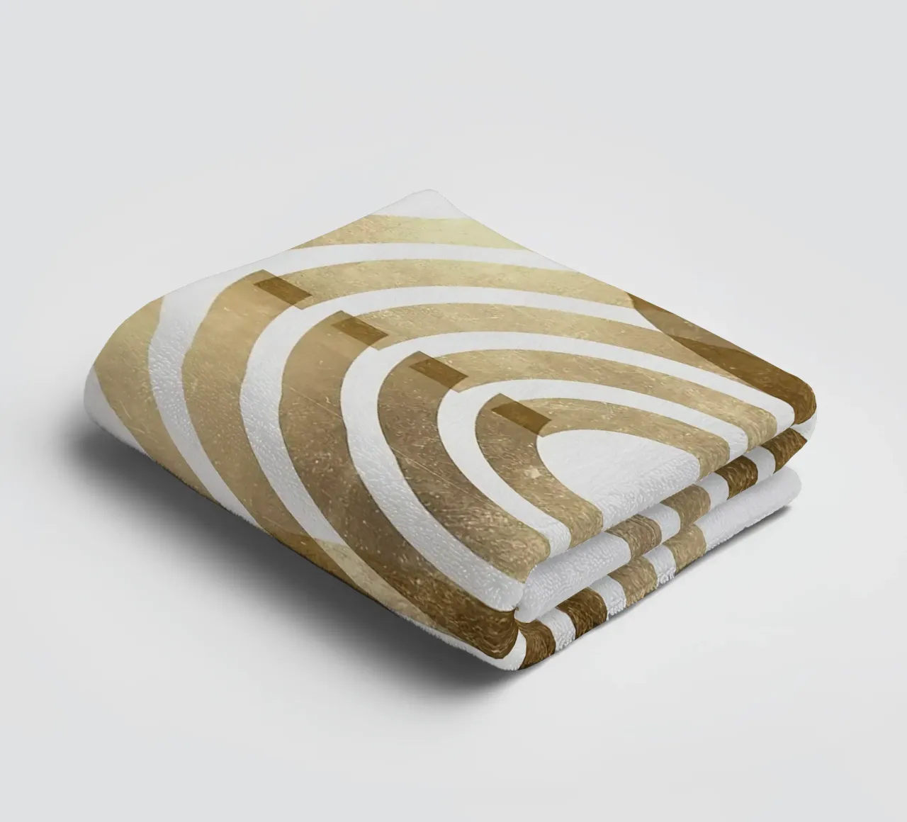 gold arches concentric circles patterns towel by Patrick M Gerber