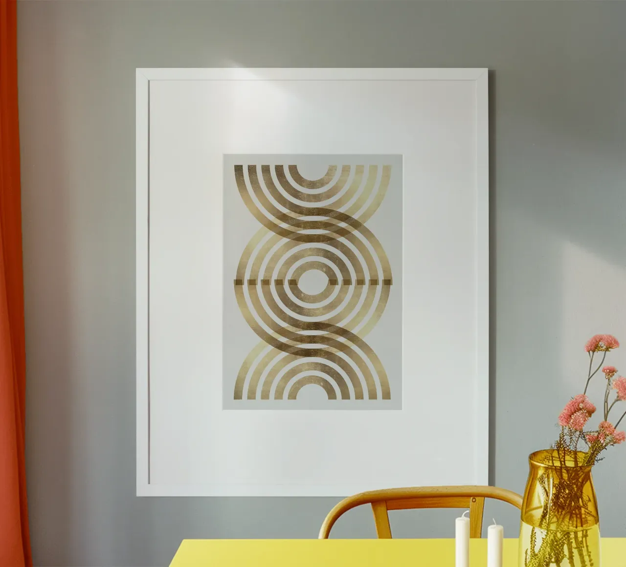 archi d'oro motivi a cerchi concentrici poster con telaio in plastica da Patrick M Gerber