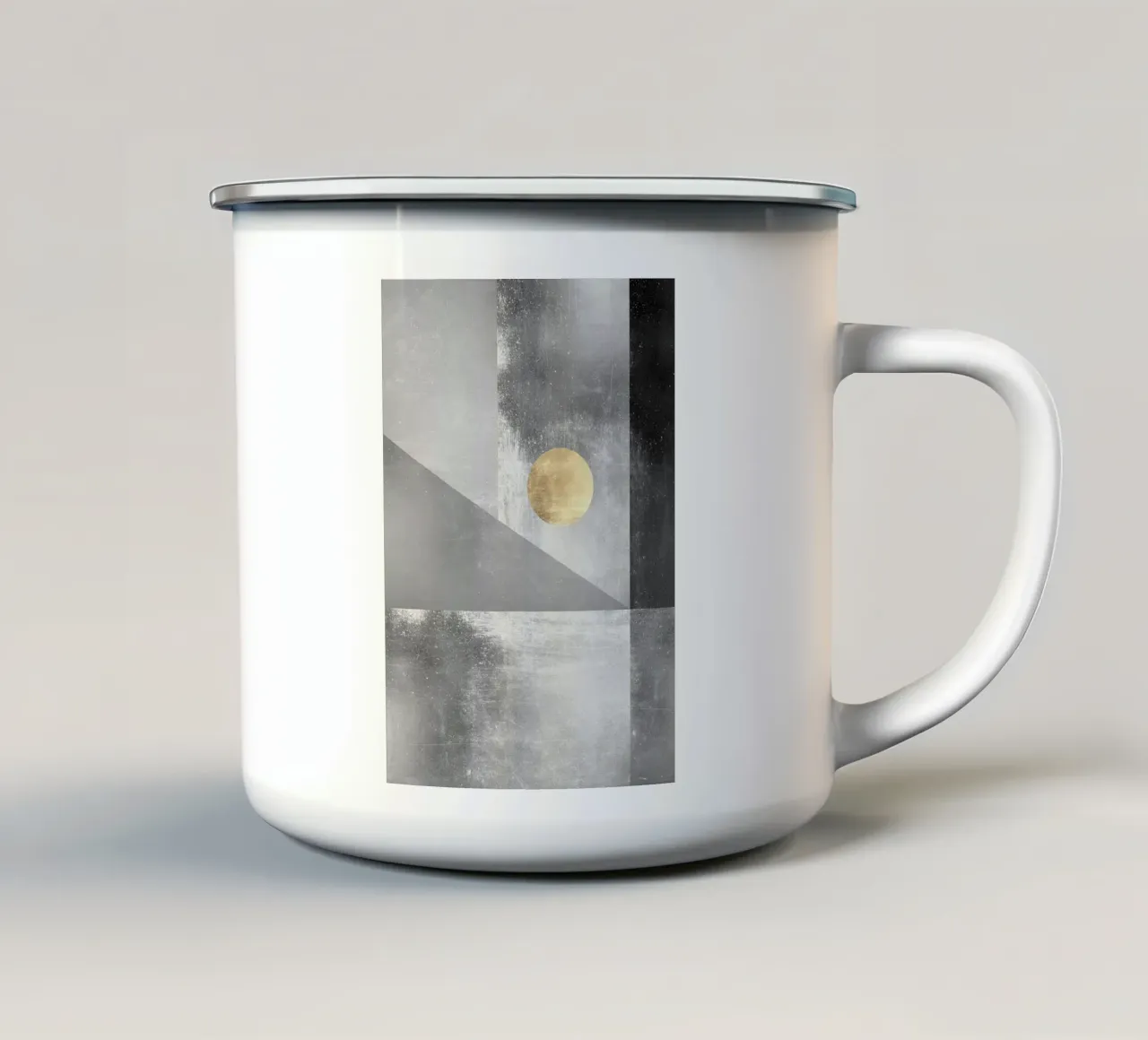 forme geometriche cerchi rettangoli triangoli tazza in smalto da Patrick M Gerber