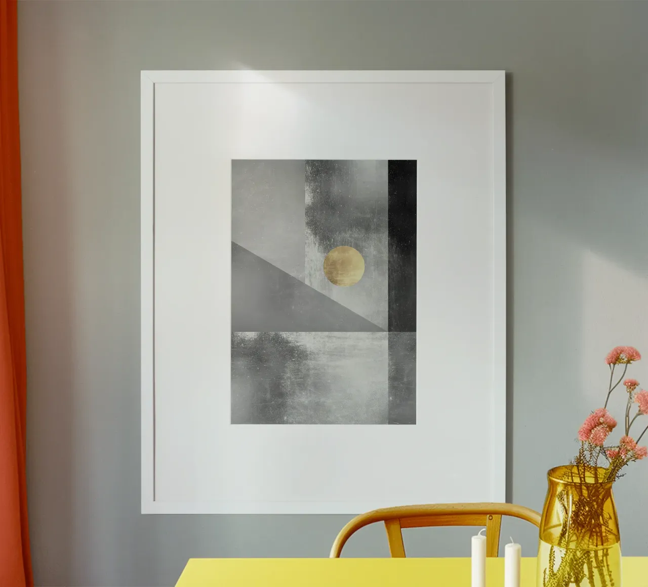 forme geometriche cerchi rettangoli triangoli poster con telaio in legno da Patrick M Gerber